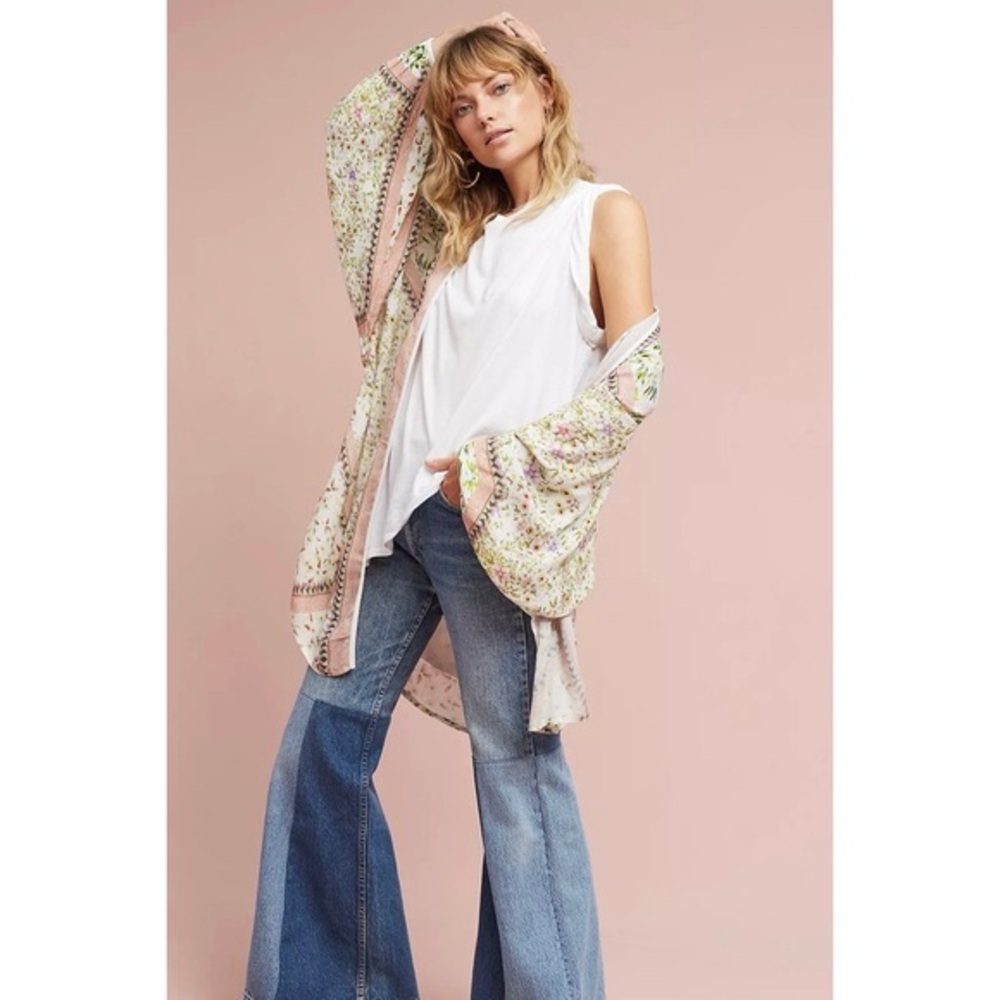 Anthropologie Bl-nk Scarlett Kimono size S/M pristine conditions silk cotton - Picture 10 of 10